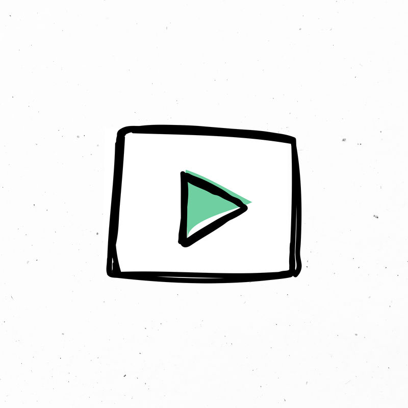 视频播放器psd手绘卡通图标