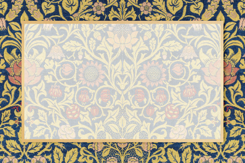 金框psd波西米亚威廉·莫里斯图案