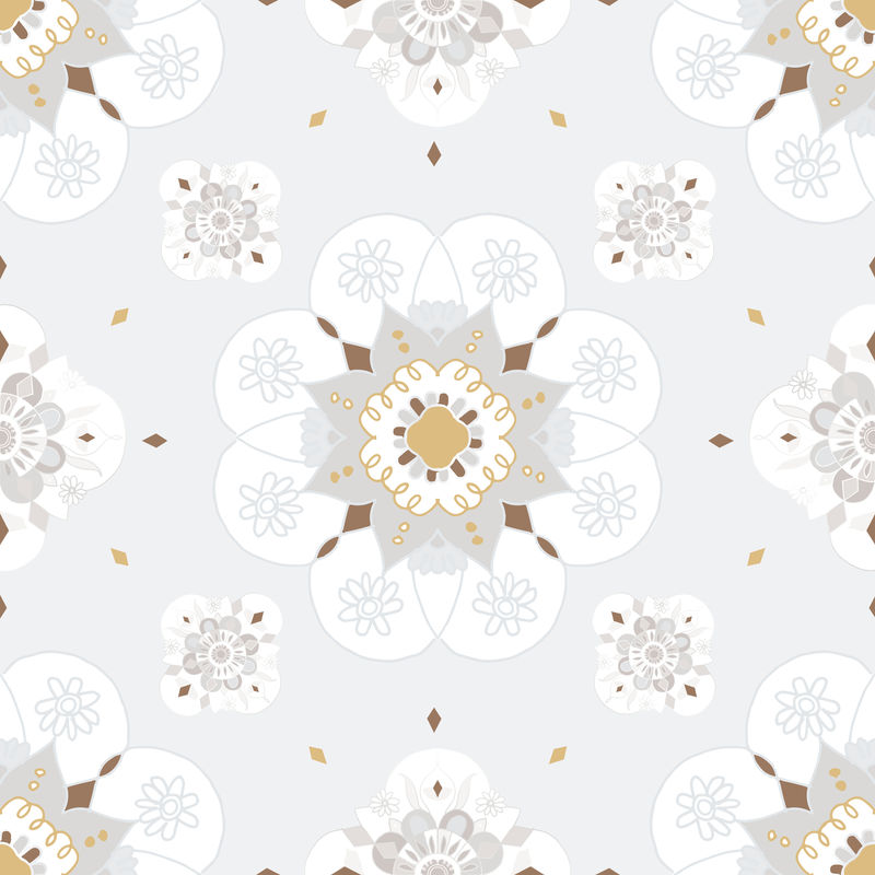 曼陀罗灰色无缝图案psd植物背景