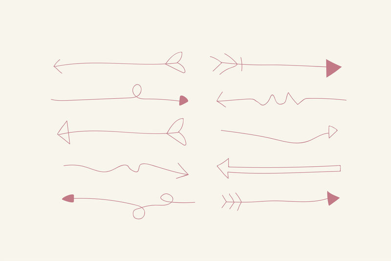 粉色涂鸦箭头矢量集合