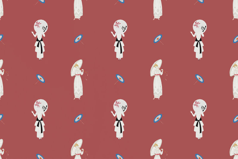 年份1920\u0026#39；s时尚图案矢量女性背景乔治·巴比尔艺术作品混搭