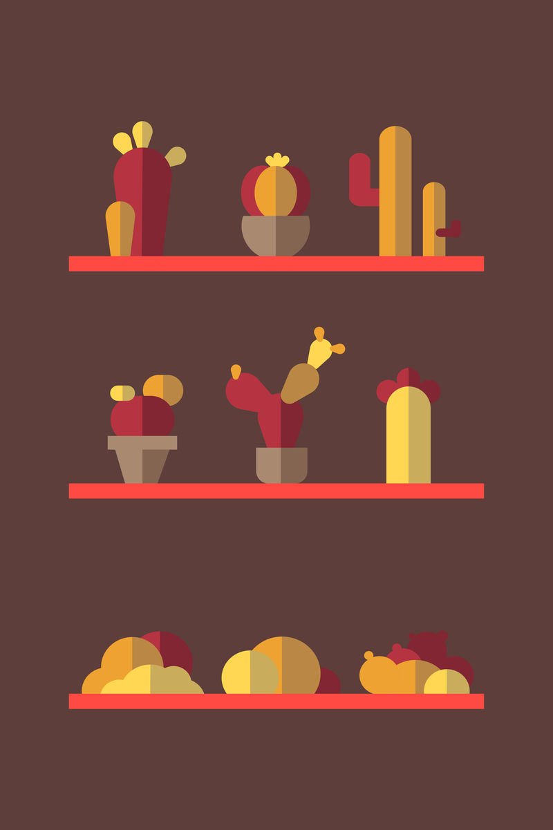 橙色植物仙人掌采集载体