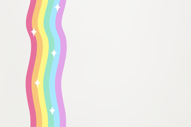 Psd彩虹亮丽多彩卡通壁纸