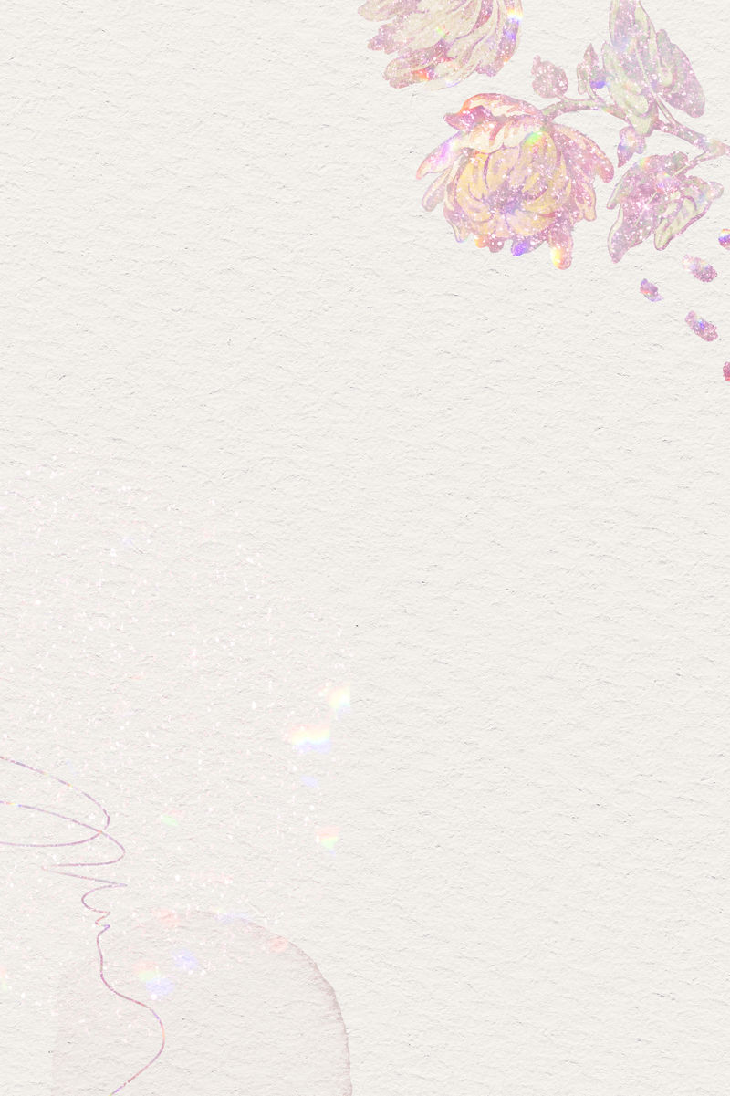 复古粉色全息花模板