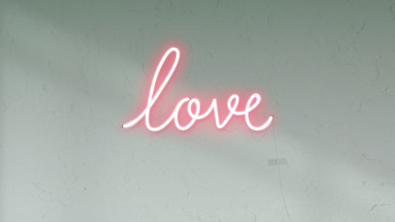 霓虹灯爱情招牌设计资源向量