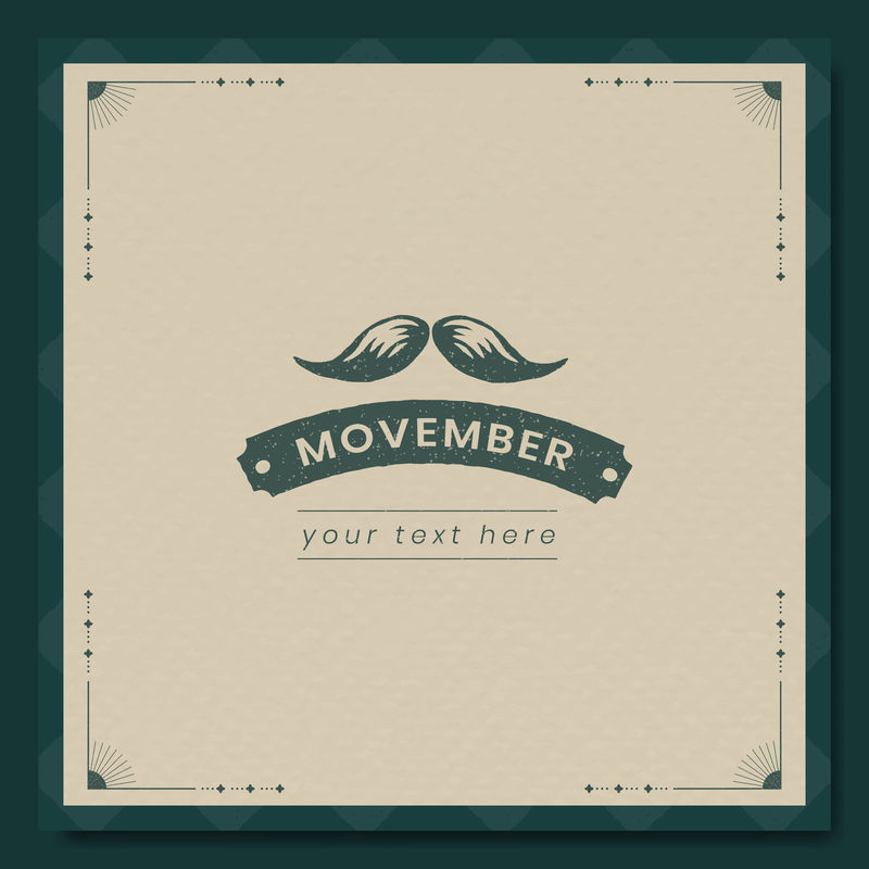 Movember复古框架设计向量