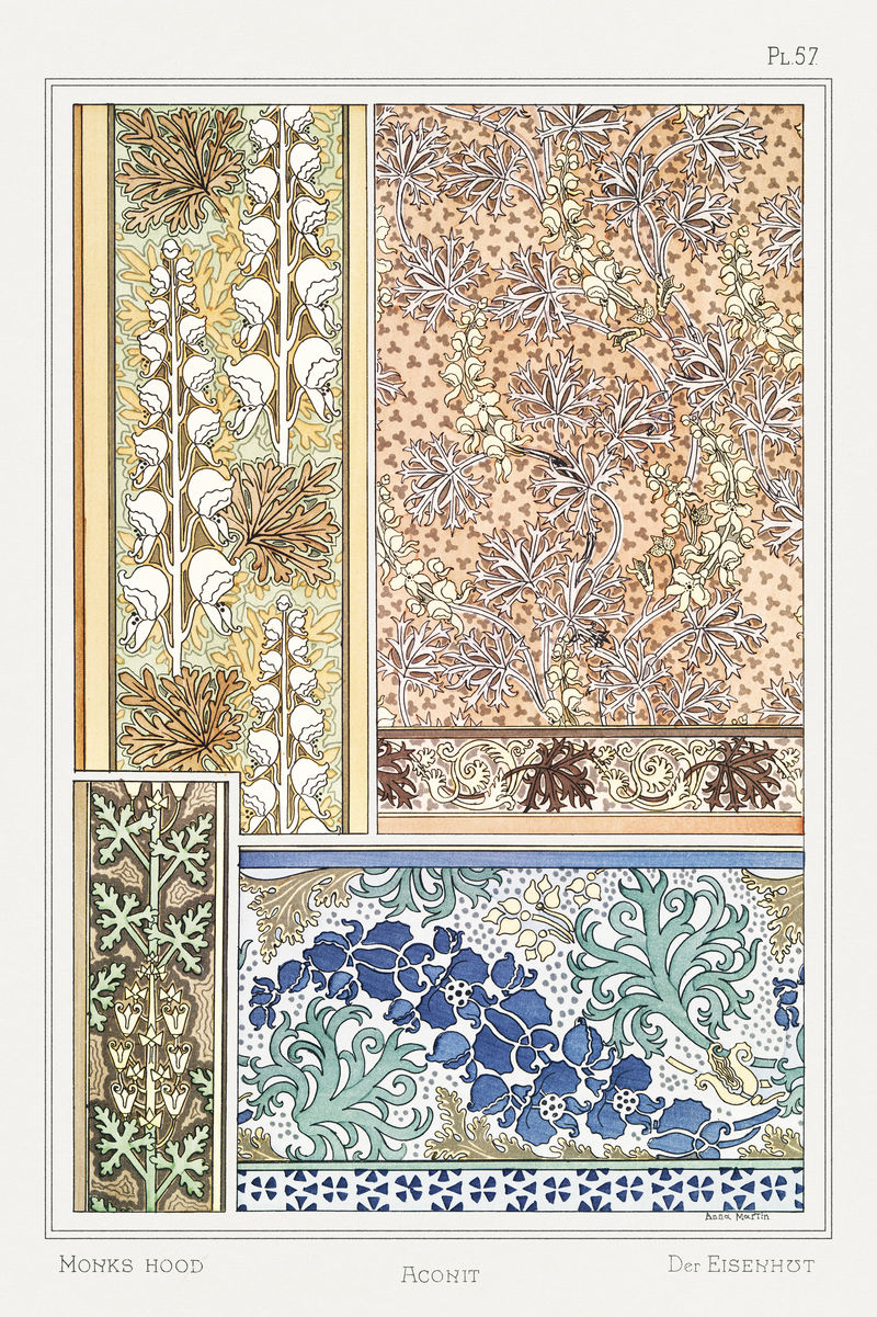 新艺术乌头花卉图案收藏设计资源