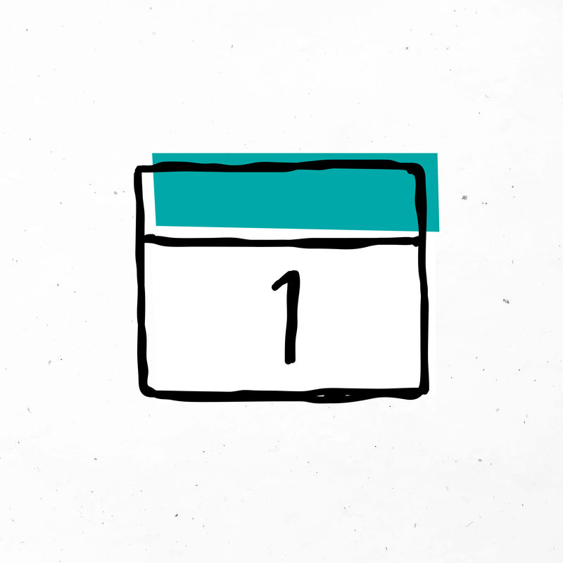 绿色矢量手绘日历图标