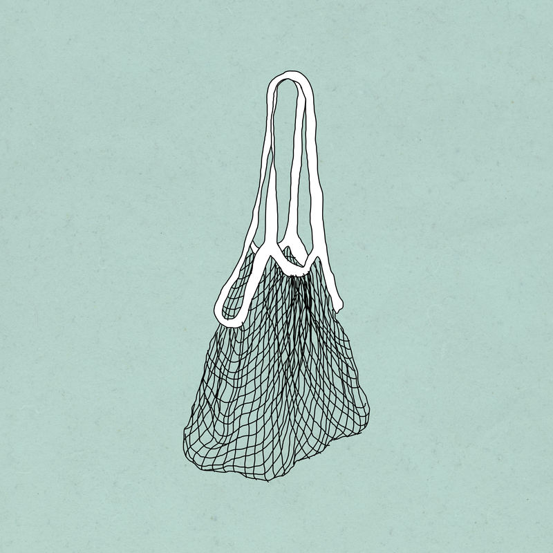 网袋涂鸦插图地球友好生活