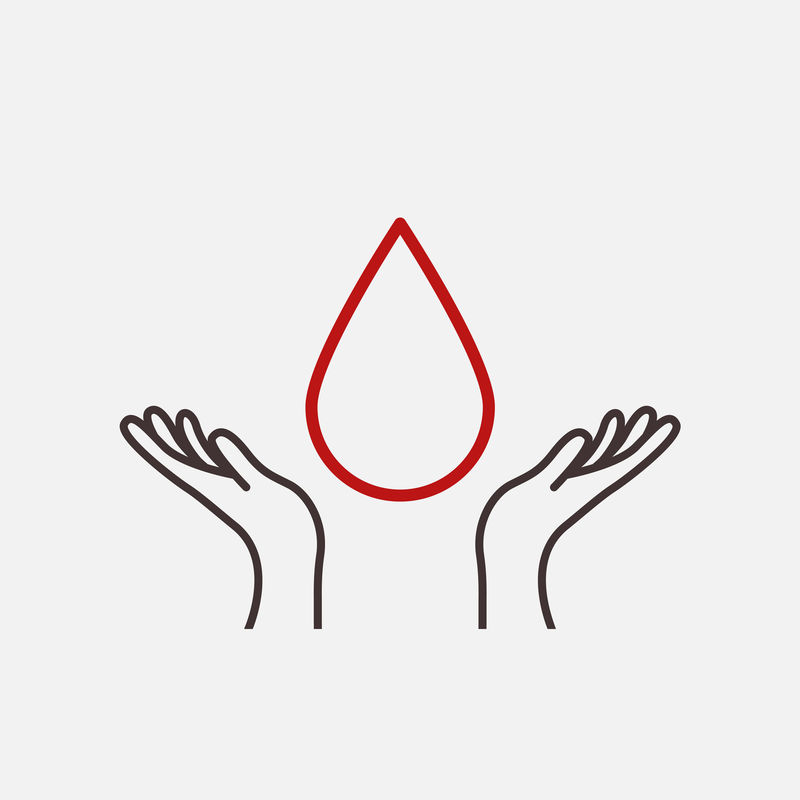 献血帮手插图健康慈善理念简约线条艺术风格