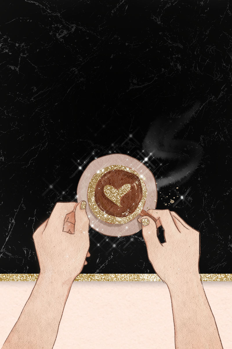 瓦伦丁；s day咖啡psd黑色闪亮大理石纹理手机壁纸