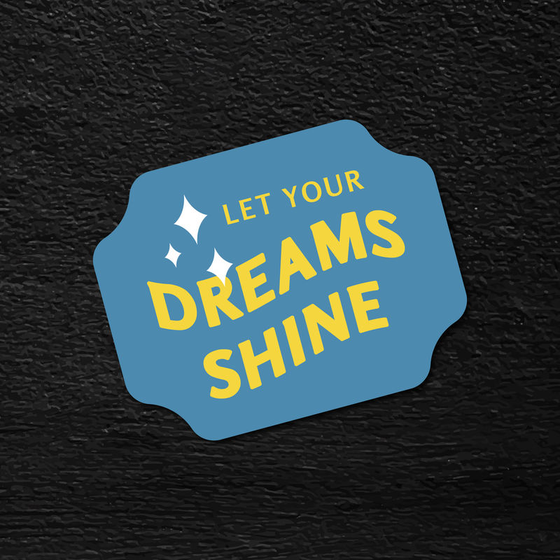 让你的梦想闪耀word彩色复古贴纸