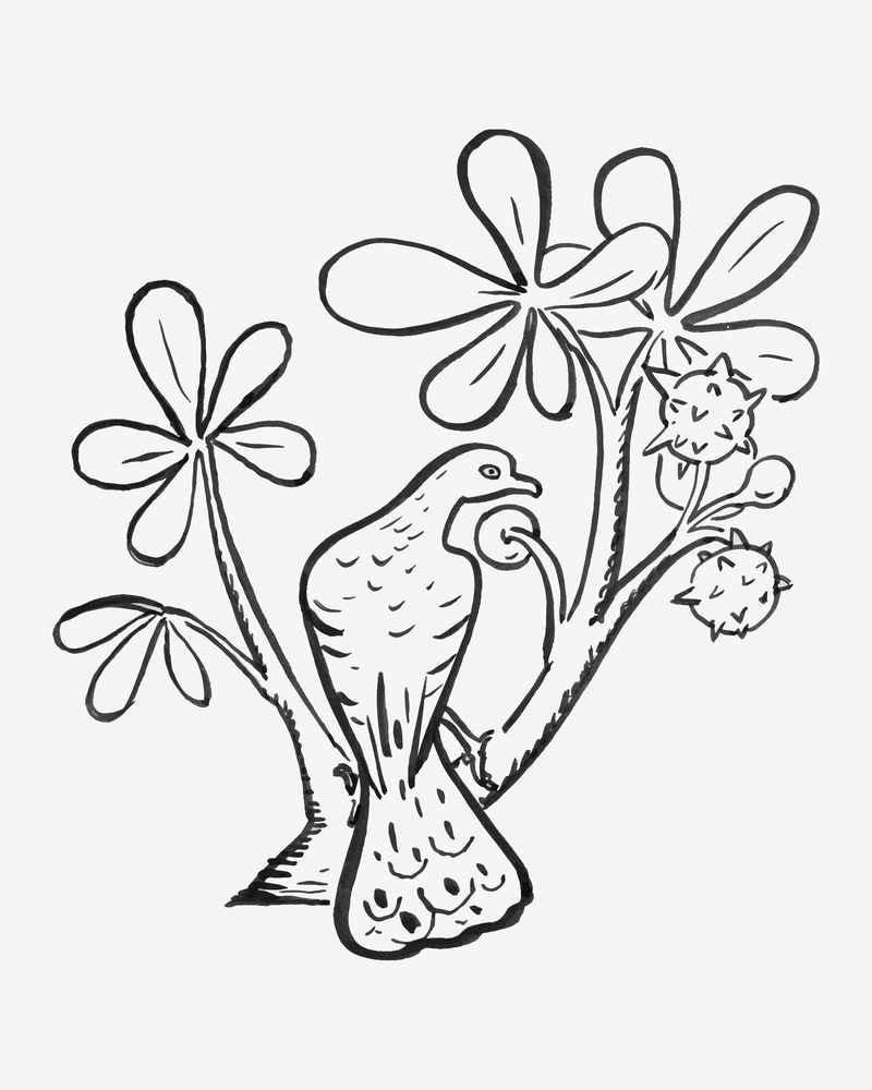 复古多夫矢量手绘插图由利奥·格斯特尔的艺术品混合而成