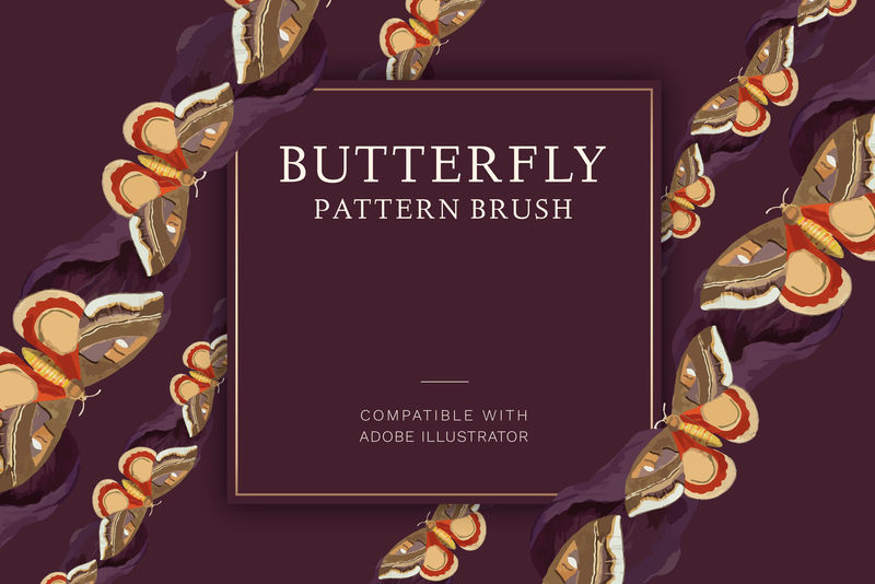 复古蝴蝶图案画笔矢量混合自自然者乔治·肖的杂集