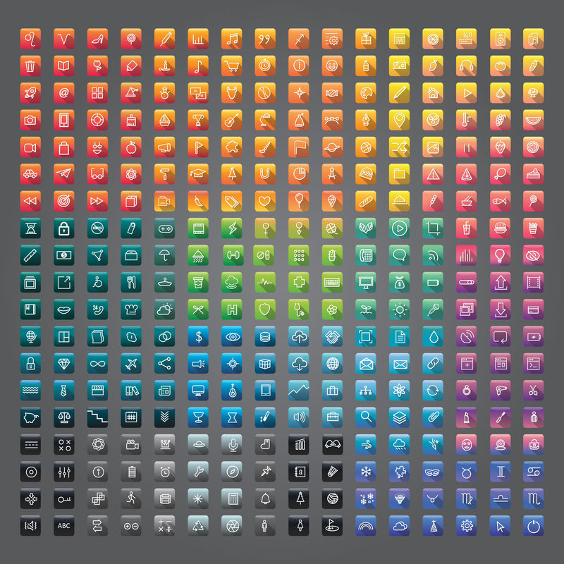 混合计算机图标集