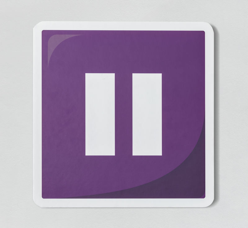 紫色暂停按钮音乐图标