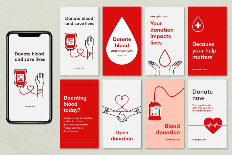 献血活动模板psd社交媒体广告（简约风格）
