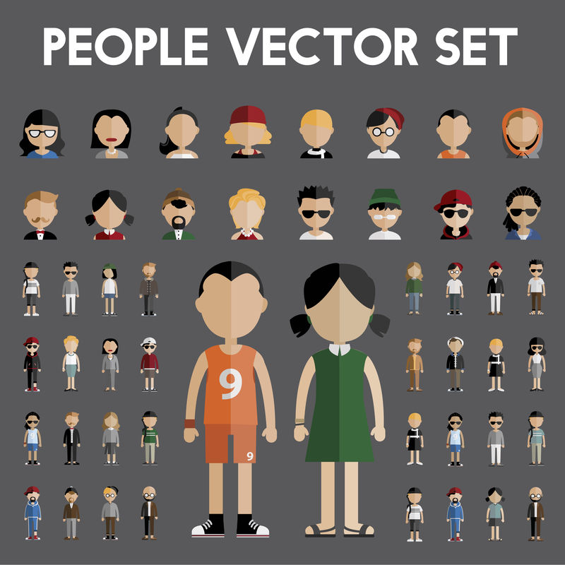 不同人群的插图