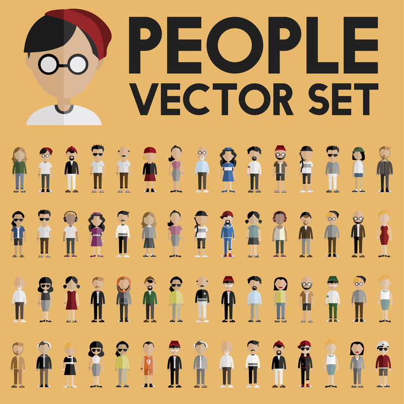 不同人群的插图