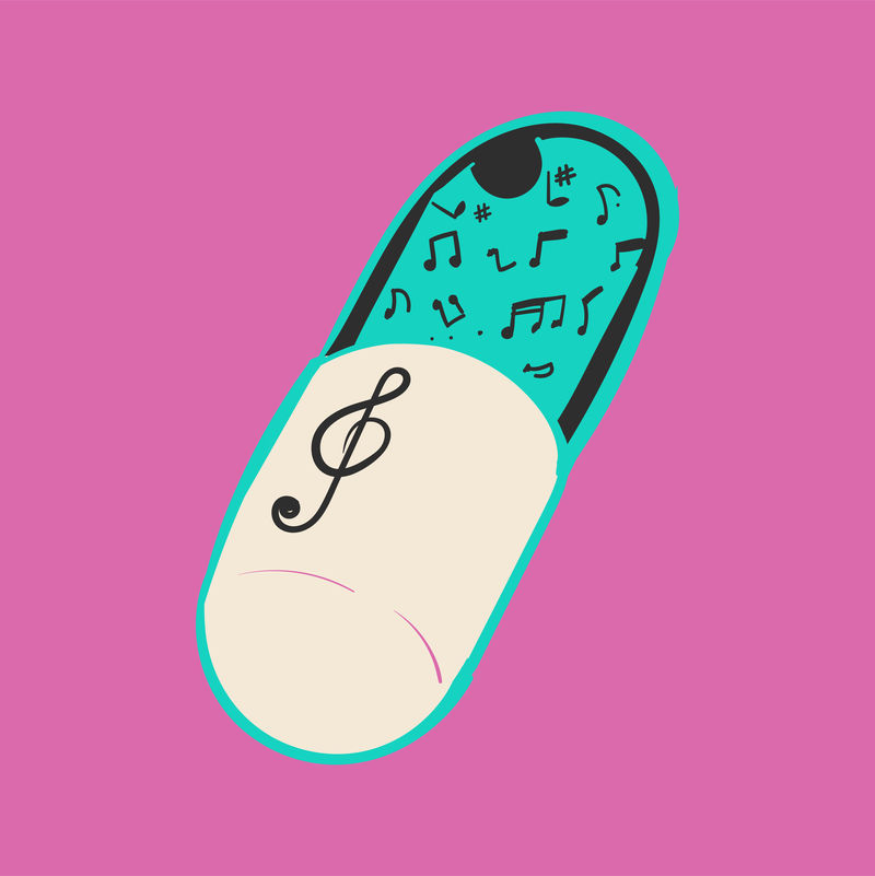 音乐娱乐概念手绘插图