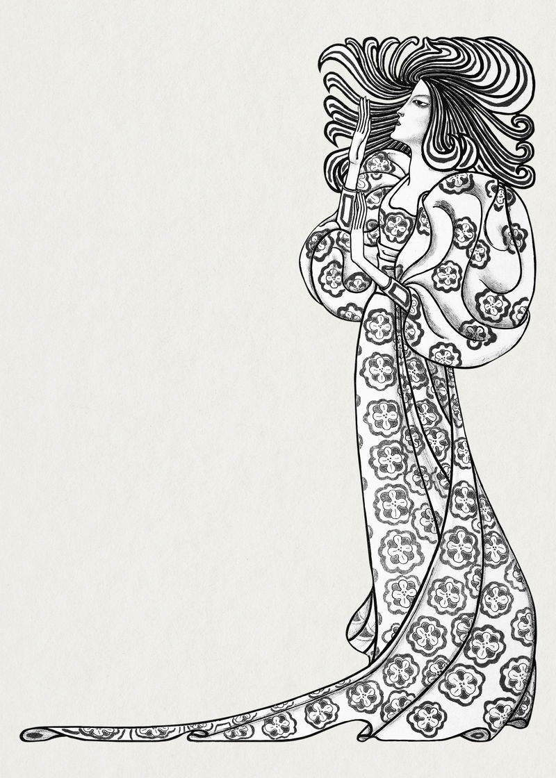 长发女人从简·图洛普的艺术作品中混合而成