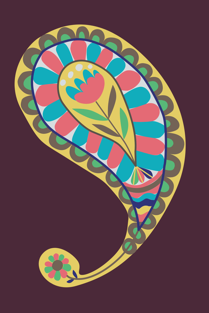 佩斯利花图案装饰图