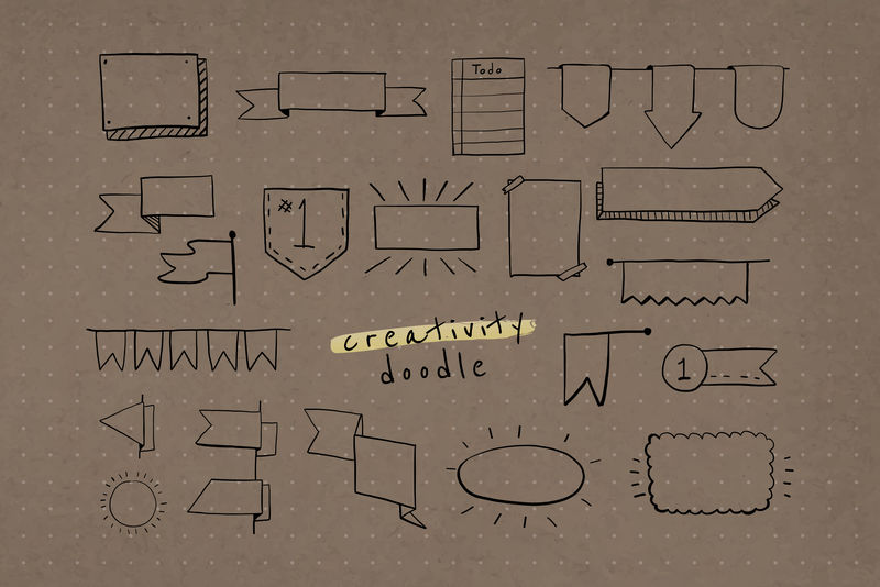 创意涂鸦横幅设计向量集