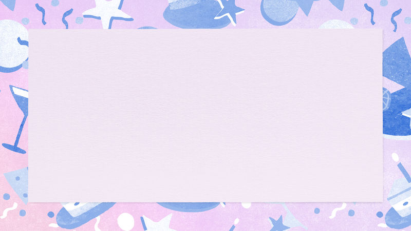 可爱的生日矩形框psd紫色庆祝