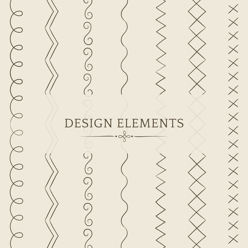 分隔线设计元素矢量集合