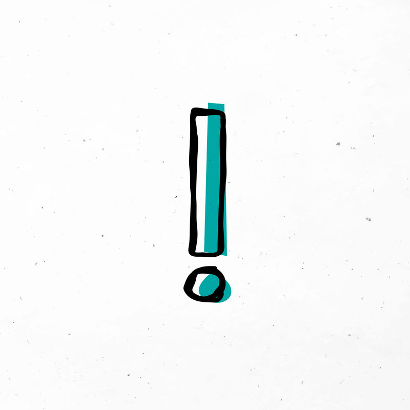 绿色感叹号矢量手绘