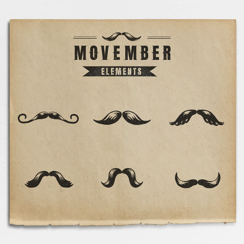 Movember徽章设计向量集