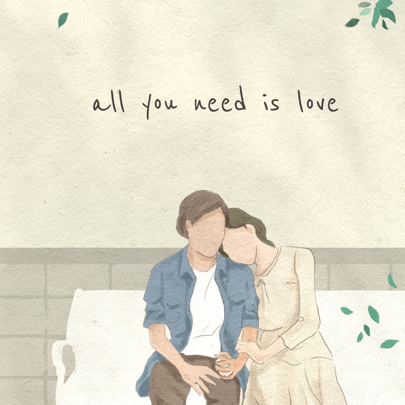 浪漫的情人节你所需要的就是爱与情侣社交媒体帖子