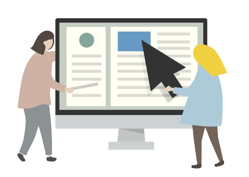 网页设计中的人物插图