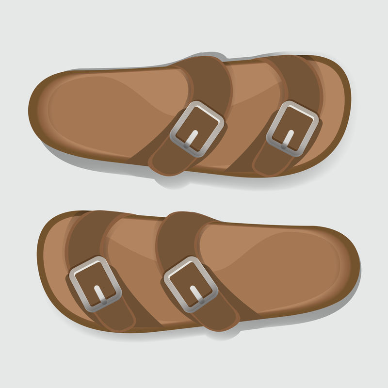 男式棕色休闲拖鞋凉鞋