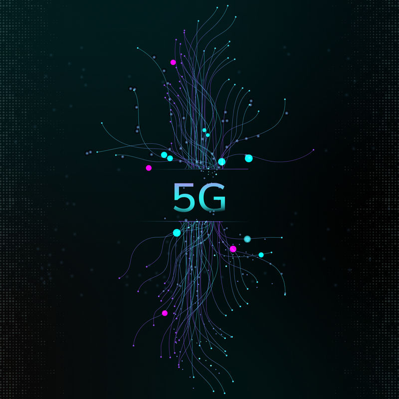 粒子数据点psd 5G未来技术黑色背景