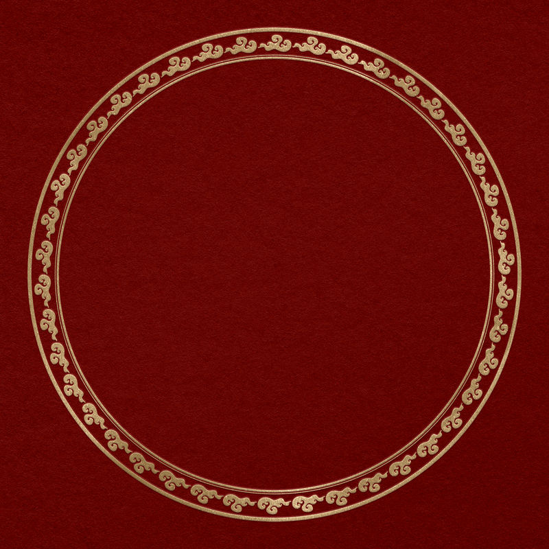 中国框架psd传统云图案金环