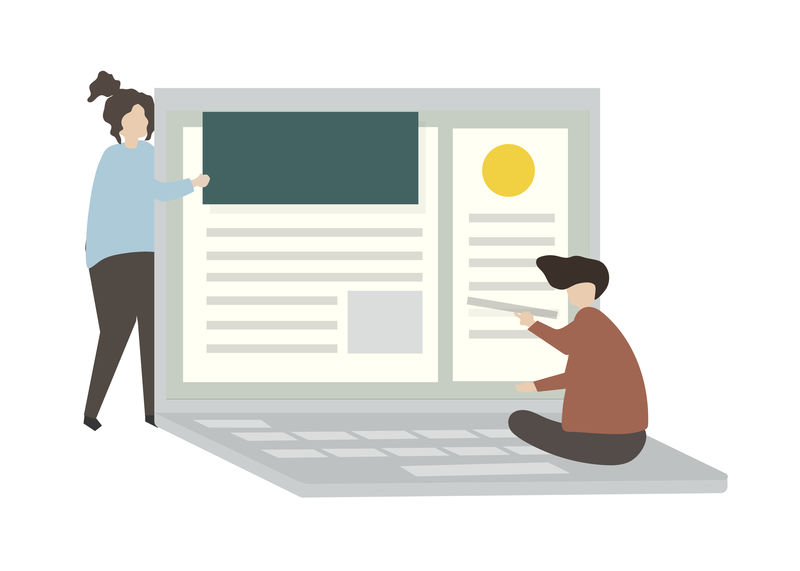 网页设计中的人物插图