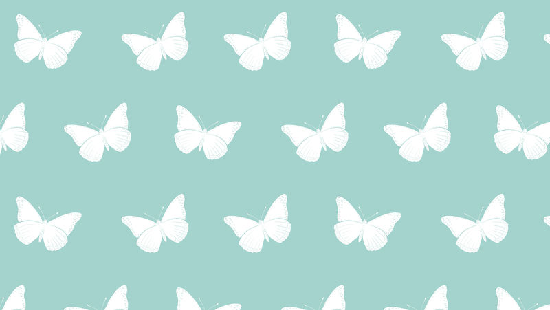 蝴蝶图案电脑壁纸薄荷绿最小设计向量