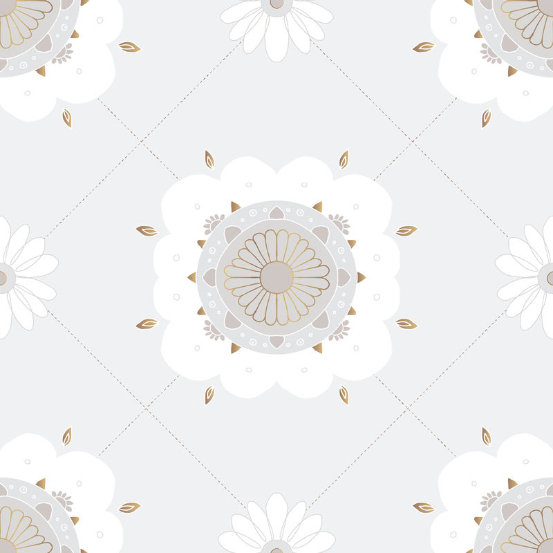 曼荼罗灰色无缝图案psd花卉背景