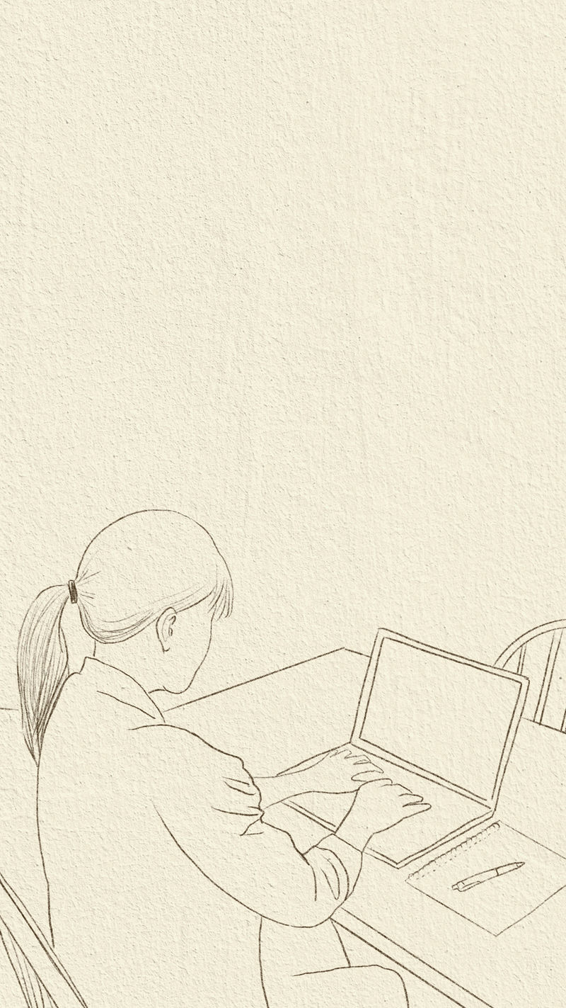 家庭办公室背景向量职业生涯中的新常态简单线条画