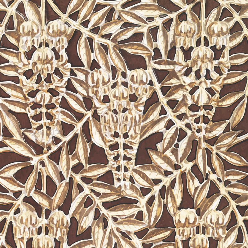 新艺术紫藤花图案背景向量