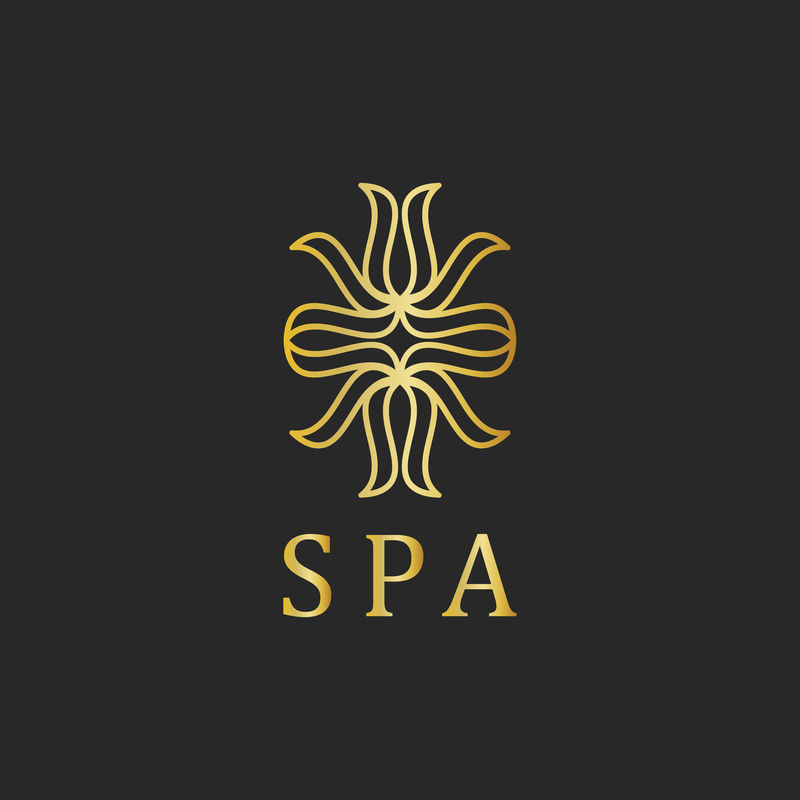 单词spa排版标志矢量