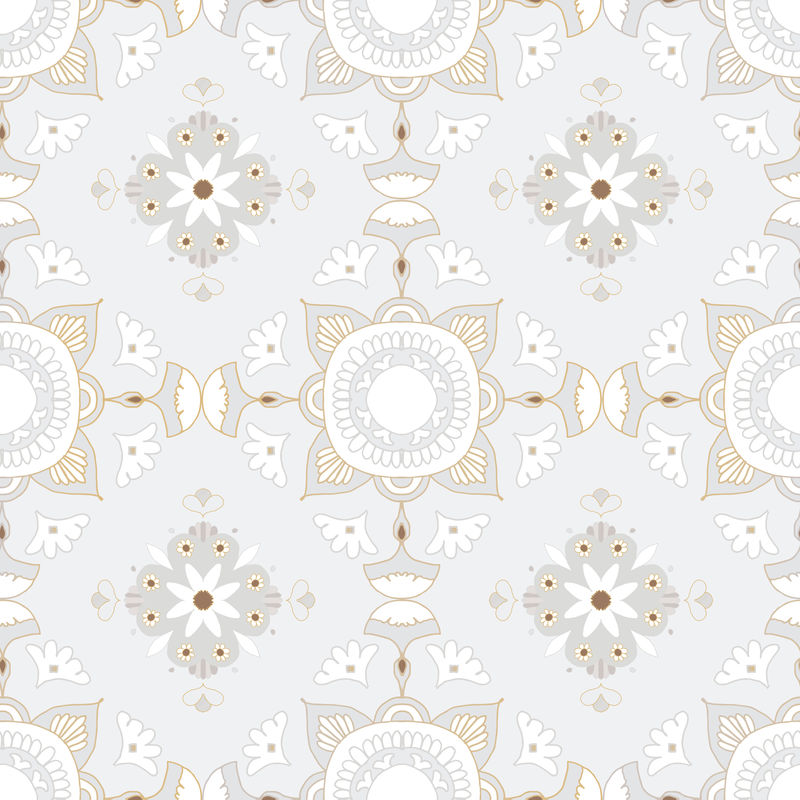 曼荼罗灰色无缝图案psd花卉背景