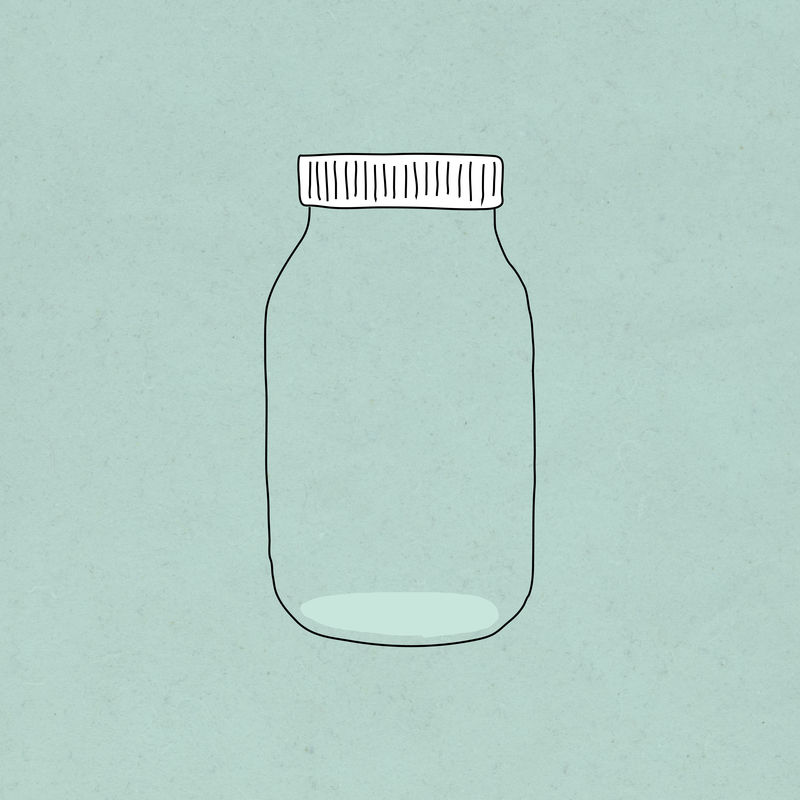 可重复使用的罐子涂鸦插图地球友好生活