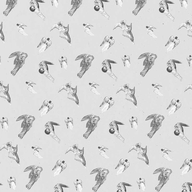 灰色复古天使图案