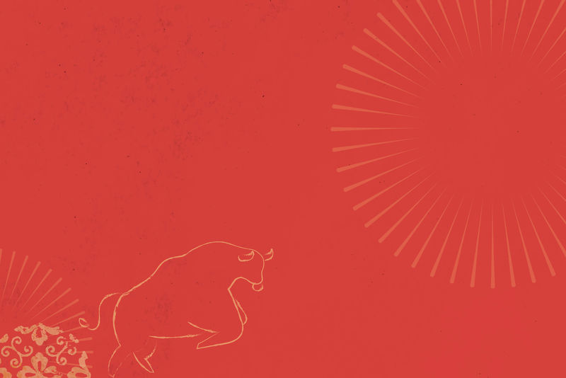 农历新年矢量红牛背景