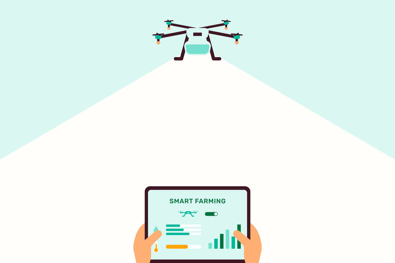 农业无人机矢量智能农业社交媒体背景