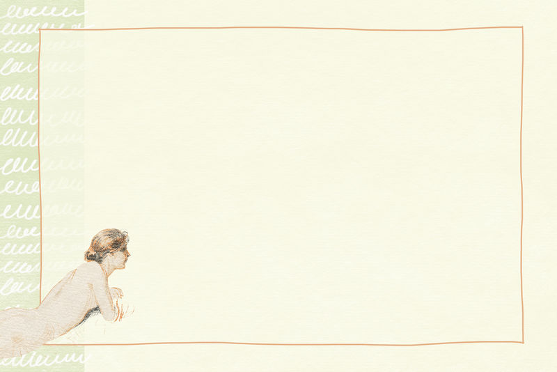 复古躺着女性psd框架