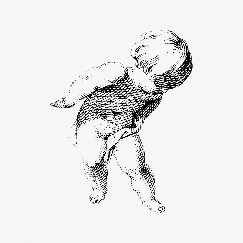 手绘小天使插图