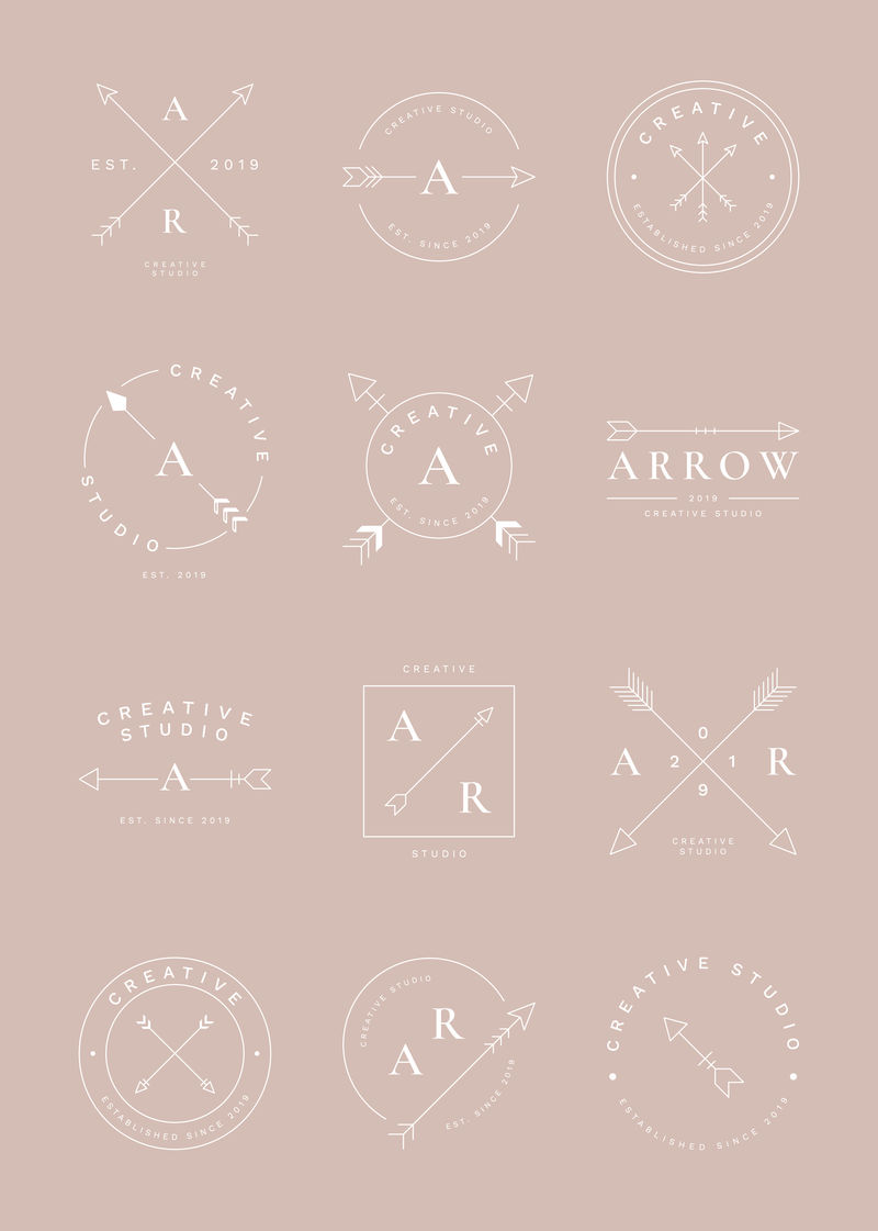 品牌箭头徽章设计集合载体